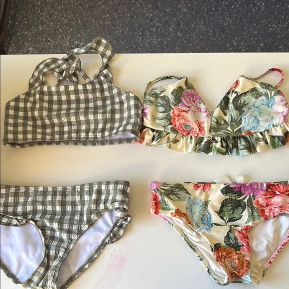 Bundle of 3 bathing suitsFloral and Plaid Bikini Set - Picture 1 of 7